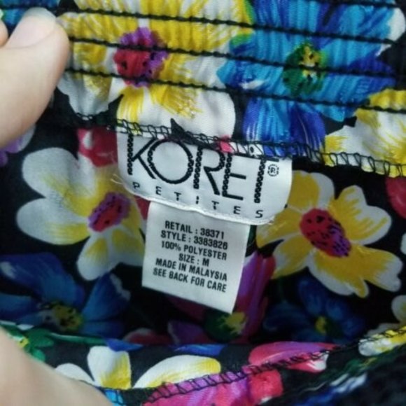 Koret Petites Women's M Floral Textured Skirt 100% Polyester 34.5" 26.75" - Picture 2 of 7